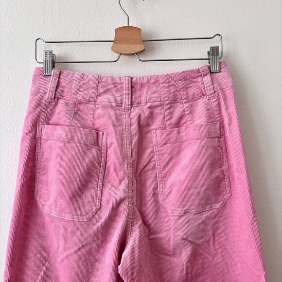 Anthropologie Maeve The Colette Cropped Wide Leg Corduroy Pants in Pink - Picture 9 of 10